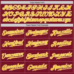Custom Name Number Authentic Split Fashion Baseball Jersey Crimson Gold Gray Personalized Crimson Gold-Gray Authentic Split