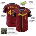 Personalized Custom Name Number Baseball Jersey - Crimson Gold Navy 3 Colors Arm Shapes Authentic Team Jersey Personalized