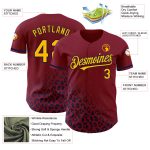 Personalized 3D Leopard Print Baseball Jersey in Crimson Gold-Navy Fade Personalized Crimson Gold-Navy 3D Leopard Print Fade