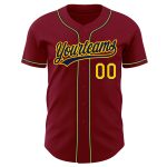 Custom Name Number Baseball Jersey - Personalized Crimson Gold Navy Authentic Team Jersey Personalized Crimson Gold-Navy