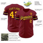 Personalized Baseball Jersey in Crimson Gold and Navy - Custom Team Apparel Personalized Crimson Gold-Navy Baseball Jersey