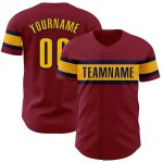 Custom Crimson Gold-Navy Baseball Jersey for Men, Women, Kids - Personalized Sports Apparel Personalized Crimson Gold-Navy