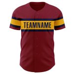 Custom Crimson Gold-Navy Baseball Jersey for Men, Women, Kids - Personalized Sports Apparel Personalized Crimson Gold-Navy