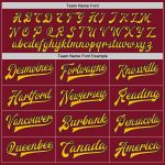 Personalized Varsity Letterman Jacket in Crimson Gold-Navy Full-Snap Style Personalized Crimson Gold-Navy Bomber Full-Snap