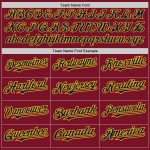 Personalized Navy Two-Button Unisex Softball Jersey with Crimson Gold Pinstripe Personalized Crimson Gold Pinstripe Navy