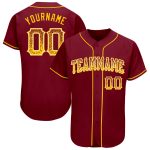 Custom Name and Number Baseball Jersey - Personalized Crimson Gold-White Authentic Drift Fashion Team Jersey Personalized