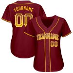 Custom Name and Number Baseball Jersey - Personalized Crimson Gold-White Authentic Drift Fashion Team Jersey Personalized