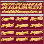 Personalized Authentic Sleeveless Baseball Jersey in Crimson Gold-White Personalized Crimson Gold-White Authentic Sleeveless