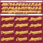 Custom Personalized Baseball Jersey with Name and Number - Crimson Gold White Sleeveless Authentic Team Jersey Personalized