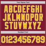 Custom Baseball Jersey with Personalized Name and Number in Crimson Gold-White Line Personalized Crimson Gold-White Line