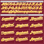 Custom Baseball Jersey with Personalized Name and Number in Crimson Gold-White Line Personalized Crimson Gold-White Line