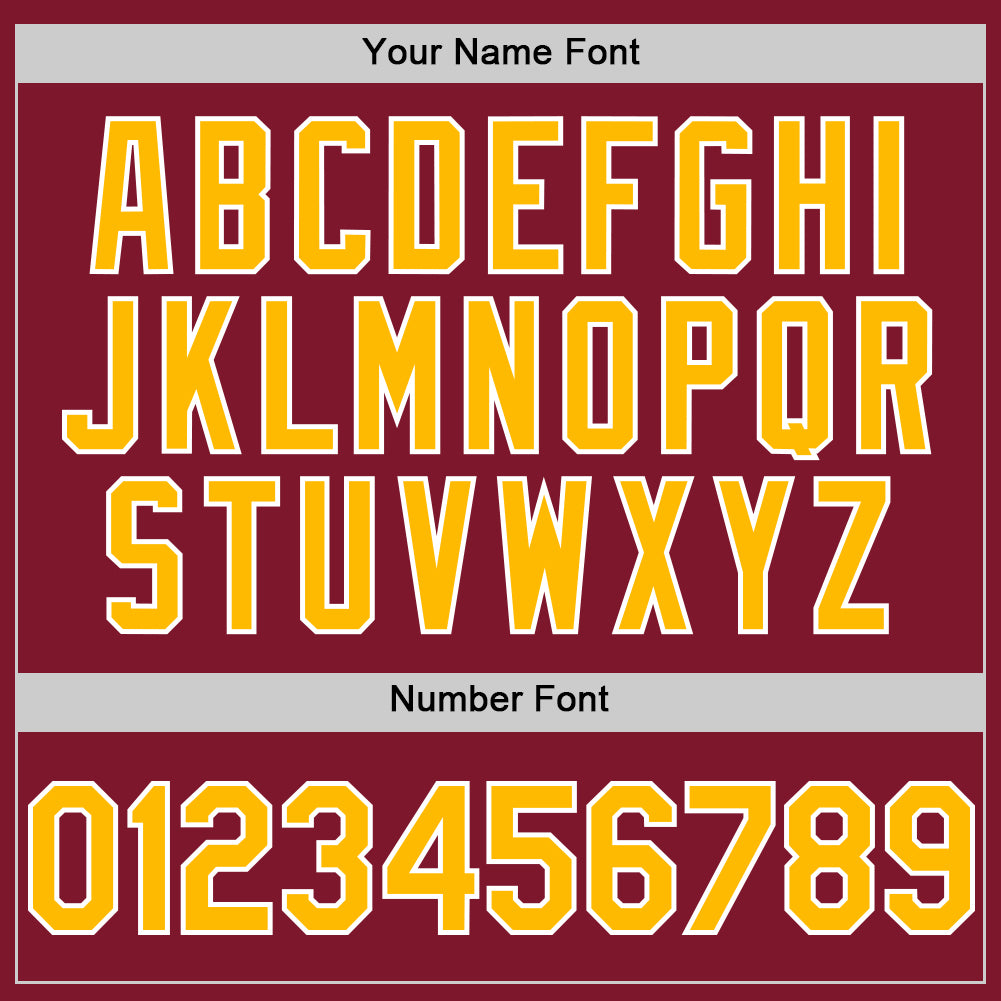 Personalized Baseball Jersey in Crimson Gold-White Line Design for Custom Team Apparel Personalized Crimson Gold-White Line - Image 5