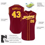 Personalized Baseball Jersey in Crimson Gold and White - Sleeveless Design Personalized Crimson Gold-White Sleeveless Baseball