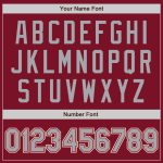 Personalized Two Tone Varsity Letterman Bomber Jacket - Crimson Gray Cream Full-Snap Personalized Crimson Gray-Cream Bomber