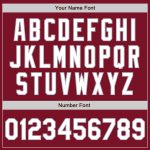 Personalized Unisex Softball Jersey in Crimson Gray Pinstripe - Two-Button Style Personalized Crimson Gray Pinstripe White