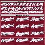Custom Unisex Softball Jersey with Two-Button Design, Personalized Crimson Gray Pinstripe with Name and Number Personalized