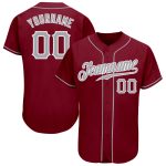 Custom Baseball Jersey in Crimson Gray and White for Adults - Size 2 Personalized Crimson Gray-White Baseball Jersey 2