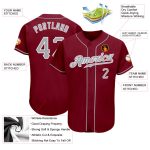 Custom Baseball Jersey in Crimson Gray and White for Adults - Size 2 Personalized Crimson Gray-White Baseball Jersey 2