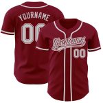Customizable Crimson Gray-White Baseball Jersey for Kids - Unique Personalized Design Personalized Crimson Gray-White Baseball