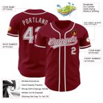 Customizable Crimson Gray-White Baseball Jersey for Kids - Unique Personalized Design Personalized Crimson Gray-White Baseball