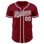 Customizable Crimson Gray-White Baseball Jersey for Kids - Unique Personalized Design Personalized Crimson Gray-White Baseball