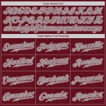 Personalized Baseball Jersey in Crimson Gray-White Color for Men and Women Personalized Crimson Gray-White Baseball Jersey