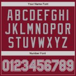 Personalized Varsity Letterman Jacket - Crimson Gray-White Full-Snap Bomber Personalized Crimson Gray-White Bomber Full-Snap