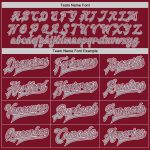 Personalized Varsity Letterman Jacket - Crimson Gray-White Full-Snap Bomber Personalized Crimson Gray-White Bomber Full-Snap