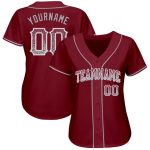 Personalized Crimson Gray White Drift Baseball Jersey for Trendy Fans Personalized Crimson Gray-White Drift Fashion Baseball