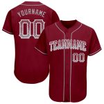 Personalized Crimson Gray White Drift Baseball Jersey for Trendy Fans Personalized Crimson Gray-White Drift Fashion Baseball