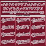 Personalized Unisex Softball Jersey - Crimson Gray-White Two-Button Style Personalized Crimson Gray-White Two-Button Unisex