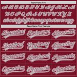 Personalized Unisex Softball Jersey - Crimson Gray-White Two-Button Design Personalized Crimson Gray-White Two-Button Unisex