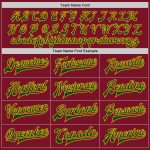 Personalized Crimson Green Gold Varsity Letterman Bomber Jacket Full-Snap Personalized Crimson Green-Gold Bomber Full-Snap