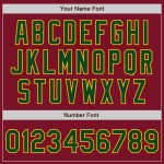 Personalized Crimson Green Gold Varsity Letterman Bomber Jacket Full-Snap Personalized Crimson Green-Gold Bomber Full-Snap