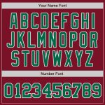 Personalized Baseball Jersey in Crimson, Kelly Green, and White Colors Personalized Crimson Kelly Green-White Baseball Jersey