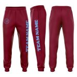 Personalized Crimson and Light Blue Fleece Joggers for Men and Women Sweatpants Personalized Crimson Light Blue Fleece Jogger