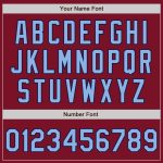 Personalized Bomber Jacket for Men in Crimson and Light Blue Navy - Full Snap Varsity Letterman Two Tone Design Personalized