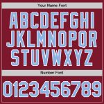Custom Baseball Jersey with Personalized Name and Number - Crimson Light Blue-White Line Design Personalized Crimson Light