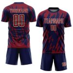 Personalized Soccer Jersey - Crimson Navy-City Cream Sublimation Uniform Personalized Crimson Navy-City Cream Sublimation
