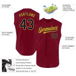 Personalized Crimson Navy Gold Baseball Jersey - Authentic Sleeveless Design Personalized Crimson Navy-Gold Authentic Sleeveless