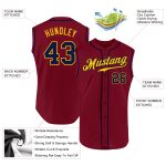 Custom Personalized Baseball Jersey with Sleeveless Design - Crimson Navy-Gold, Name & Number Personalized Crimson Navy-Gold