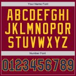 Custom Name Number Baseball Jersey Shirt - Personalized Crimson Navy Gold Authentic Throwback Rib-Knit Personalized Crimson