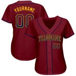 Personalized Crimson Navy Gold Baseball Jersey - Trendy Drift Fashion Jersey Personalized Crimson Navy-Gold Drift Fashion