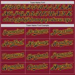 Personalized Baseball Jersey in Crimson Navy-Gold Line Design - Custom Team Apparel Personalized Crimson Navy-Gold Line Baseball
