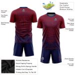 Personalized Soccer Uniform Jersey - Crimson Navy Sublimation Design Personalized Crimson Navy Sublimation Soccer Uniform