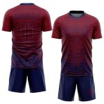 Personalized Soccer Uniform Jersey - Crimson Navy Sublimation Design Personalized Crimson Navy Sublimation Soccer Uniform
