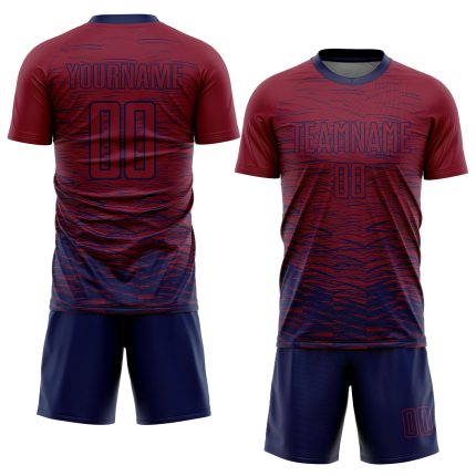 Personalized Soccer Uniform Jersey - Crimson Navy Sublimation Design Personalized Crimson Navy Sublimation Soccer Uniform