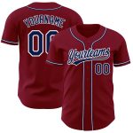 Personalized Crimson Navy White Baseball Jersey for Men and Women - Custom Sports Apparel Personalized Crimson Navy-White