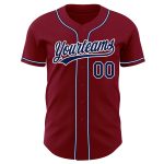 Personalized Crimson Navy White Baseball Jersey for Men and Women - Custom Sports Apparel Personalized Crimson Navy-White