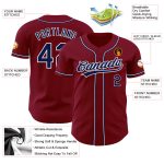 Personalized Crimson Navy White Baseball Jersey for Men and Women - Custom Sports Apparel Personalized Crimson Navy-White